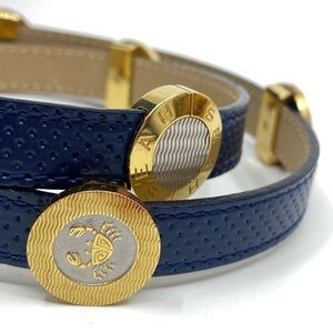 New Seah Astrological Blue Leather Wrap Bracelet